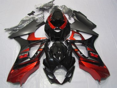 Schwarz Rot 07-08 Suzuki GSXR 1000 Motorrad Verkleidung