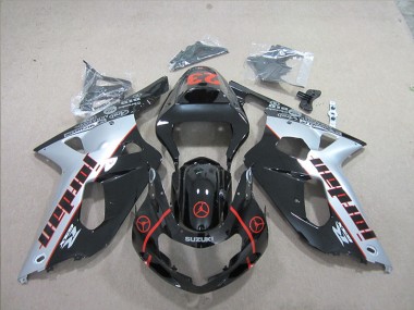 Schwarz Rot 23 01-03 Suzuki GSXR 600 Motorrad Verkleidung
