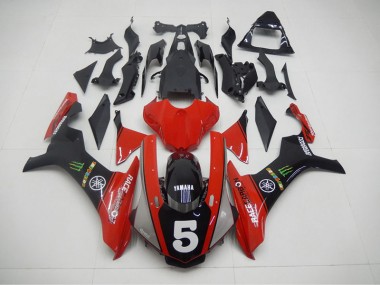 Schwarz Rot 5 15-19 Yamaha YZF R1 Motorrad Verkleidung