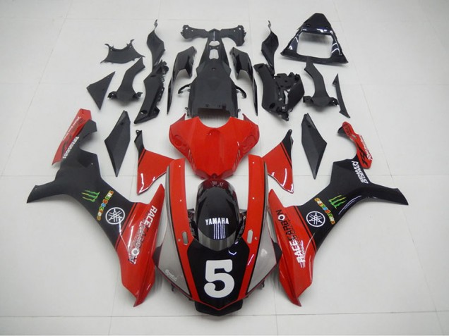 Schwarz Rot 5 15-19 Yamaha YZF R1 Motorrad Verkleidung Schwarz Rot 5 15-19 Yamaha YZF R1 Motorrad Verkleidung