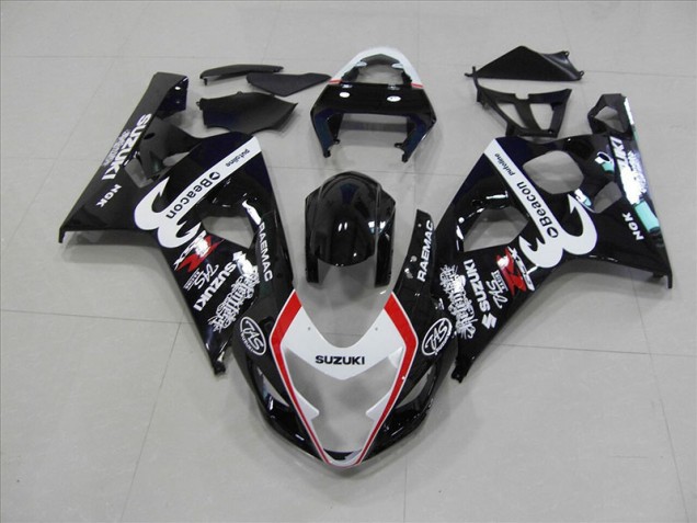 Schwarz Rot Beacon 04-05 Suzuki GSXR 750 Motorrad Verkleidung
