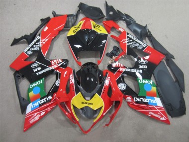 Schwarz Rot Gelb 05-06 Suzuki GSXR 1000 Motorrad Verkleidung