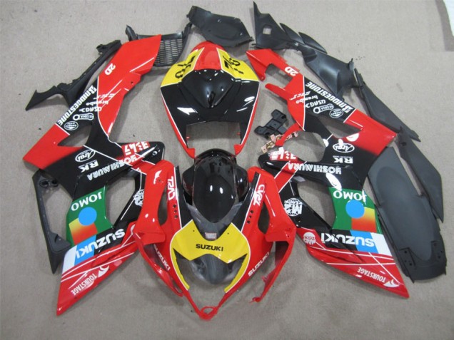 Schwarz Rot Gelb Jomo 06-07 Suzuki GSXR 600 Motorrad Verkleidung Schwarz Rot Gelb Jomo 06-07 Suzuki GSXR 600 Motorrad Verkleidung