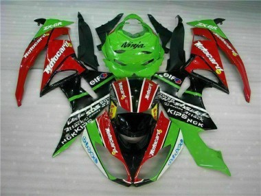Schwarz Rot Grün Motocard 09-12 Kawasaki ZX6R Motorrad Verkleidung
