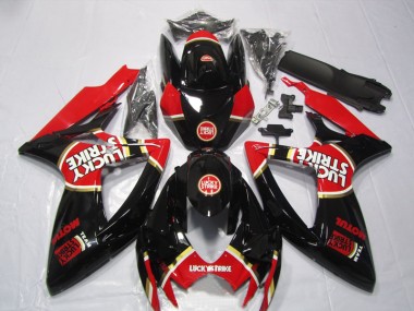 Schwarz Rot Lucky Strike Motul 06-07 Suzuki GSXR 600 Motorrad Verkleidung