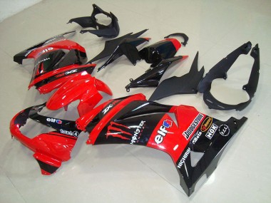 Schwarz Rot Monster 08-12 Kawasaki ZX250R Motorrad Verkleidung