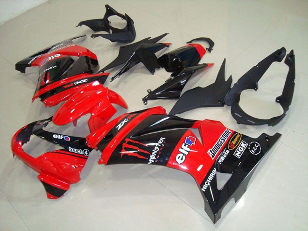 Schwarz Rot Monster 08-12 Kawasaki ZX250R Motorrad Verkleidung Schwarz Rot Monster 08-12 Kawasaki ZX250R Motorrad Verkleidung
