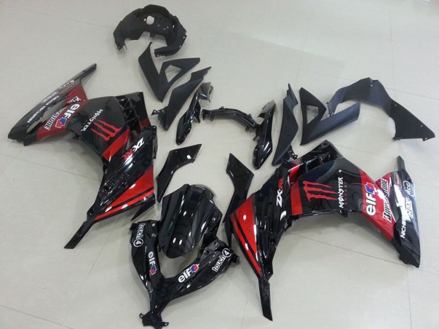Schwarz Rot Monster 13-16 Kawasaki ZX300R Motorrad Verkleidung Schwarz Rot Monster 13-16 Kawasaki ZX300R Motorrad Verkleidung