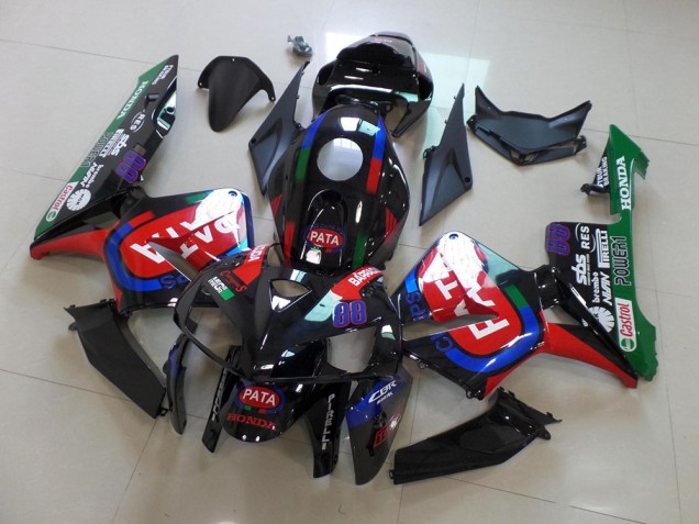 Schwarz Rot Pata 05-06 Honda CBR600RR Motorrad Verkleidung Schwarz Rot Pata 05-06 Honda CBR600RR Motorrad Verkleidung