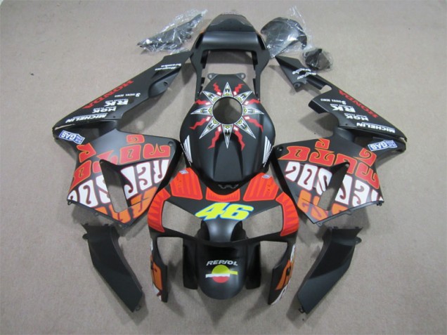 Schwarz Rot Repsol 46 03-04 Honda CBR600RR Motorrad Verkleidung Schwarz Rot Repsol 46 03-04 Honda CBR600RR Motorrad Verkleidung