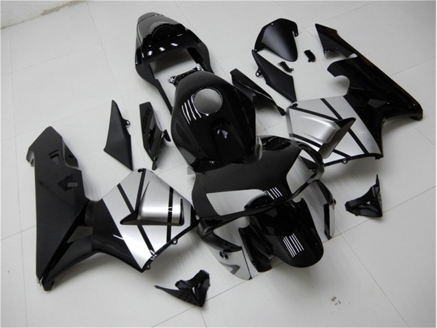 Schwarz Silber 03-04 Honda CBR600RR Motorrad Verkleidung Schwarz Silber 03-04 Honda CBR600RR Motorrad Verkleidung