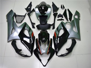 Schwarz Silber 05-06 Suzuki GSXR 1000 Motorrad Verkleidung