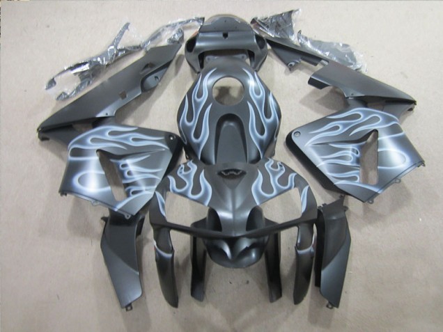Schwarz Silber Flamme 05-06 Honda CBR600RR Motorrad Verkleidung Schwarz Silber Flamme 05-06 Honda CBR600RR Motorrad Verkleidung