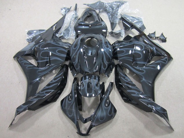 Schwarz Silber Flamme 09-12 Honda CBR600RR Motorrad Verkleidung Schwarz Silber Flamme 09-12 Honda CBR600RR Motorrad Verkleidung