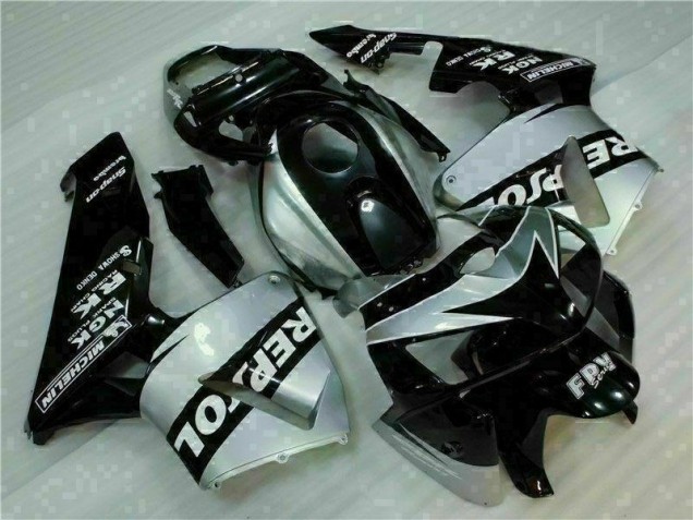Schwarz Silber Repsol 05-06 Honda CBR600RR Motorrad Verkleidung Schwarz Silber Repsol 05-06 Honda CBR600RR Motorrad Verkleidung