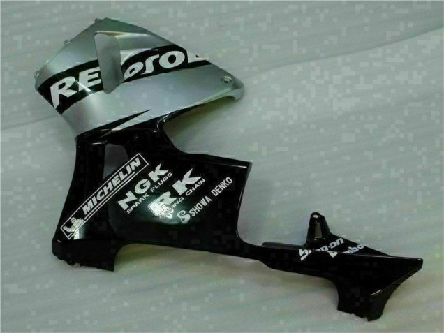 Schwarz Silber Repsol 05-06 Honda CBR600RR Motorrad Verkleidung Schwarz Silber Repsol 05-06 Honda CBR600RR Motorrad Verkleidung