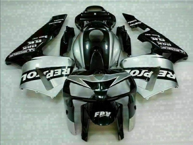 Schwarz Silber Repsol 05-06 Honda CBR600RR Motorrad Verkleidung Schwarz Silber Repsol 05-06 Honda CBR600RR Motorrad Verkleidung