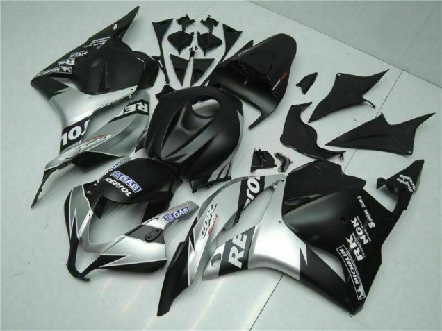 Schwarz Silber Repsol 09-12 Honda CBR600RR Motorrad Verkleidung Schwarz Silber Repsol 09-12 Honda CBR600RR Motorrad Verkleidung