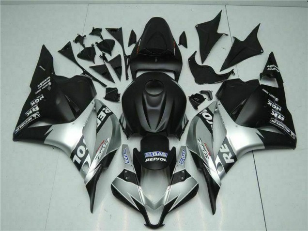 Schwarz Silber Repsol 09-12 Honda CBR600RR Motorrad Verkleidung Schwarz Silber Repsol 09-12 Honda CBR600RR Motorrad Verkleidung