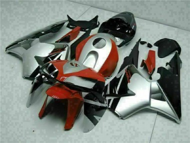 Schwarz Silber Rot 05-06 Honda CBR600RR Motorrad Verkleidung