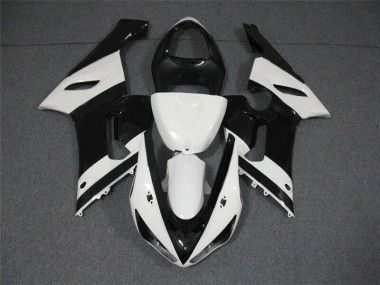 Schwarz Weiß 05-06 Kawasaki ZX6R Motorrad Verkleidungen