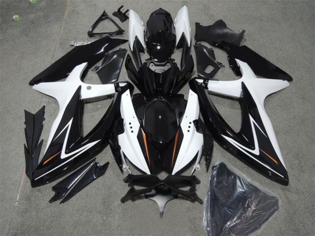 Schwarz Weiß 08-10 Suzuki GSXR 600 Motorrad Verkleidung