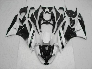Schwarz Weiß 09-12 Kawasaki ZX6R Motorrad Verkleidung