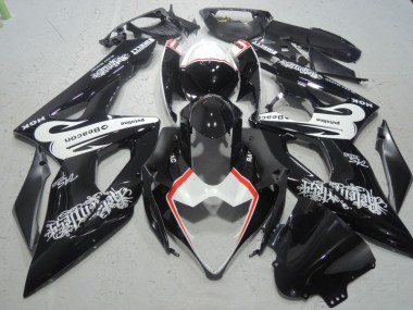 Schwarz Weiß Beacon 05-06 Suzuki GSXR 1000 Motorrad Verkleidung
