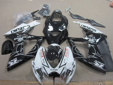 Schwarz Weiß Corona Extra Motul 06-07 Suzuki GSXR 600 Motorrad Verkleidung