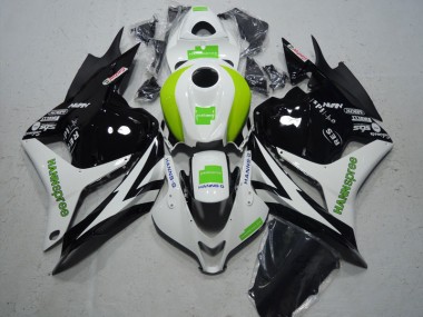 Schwarz Weiß Grün Hannspree 09-12 Honda CBR600RR Motorrad Verkleidungen