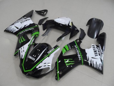 Schwarz Weiß Grün Monster 00-01 Yamaha YZF R1 Motorrad Verkleidungen
