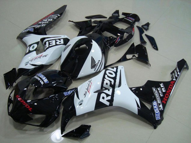 Schwarz Weiß Repsol 06-07 Honda CBR1000RR Motorrad Verkleidung Schwarz Weiß Repsol 06-07 Honda CBR1000RR Motorrad Verkleidung