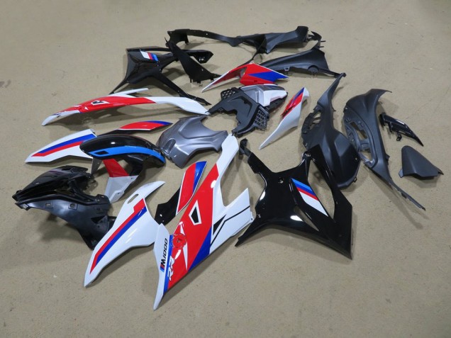 Schwarz Weiß Rot Blau 19-21 BMW S1000RR Motorrad Verkleidung Schwarz Weiß Rot Blau 19-21 BMW S1000RR Motorrad Verkleidung