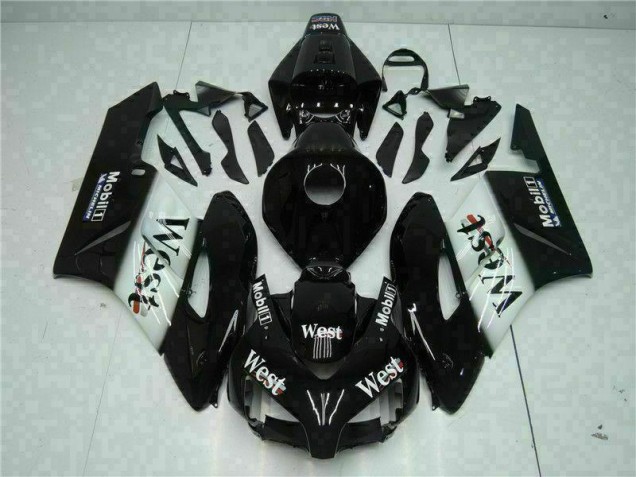 Schwarz West 04-05 Honda CBR1000RR Motorrad Verkleidung Schwarz West 04-05 Honda CBR1000RR Motorrad Verkleidung