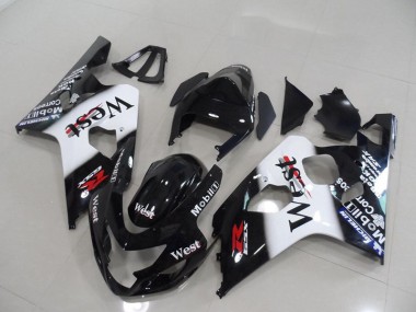 Schwarz West 04-05 Suzuki GSXR 750 Motorrad Verkleidung