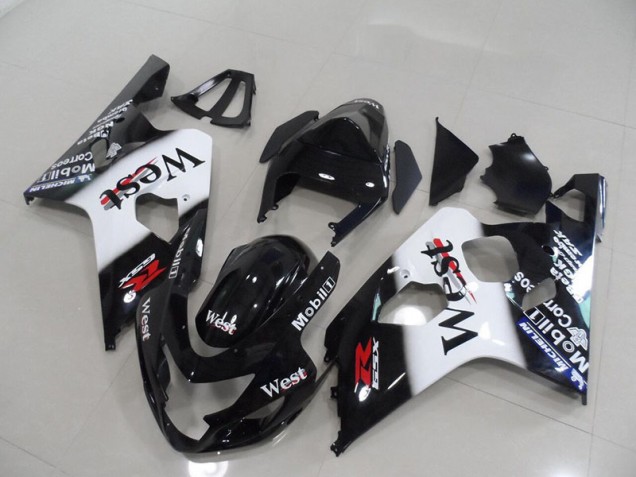 Schwarz West 04-05 Suzuki GSXR 750 Motorrad Verkleidung Schwarz West 04-05 Suzuki GSXR 750 Motorrad Verkleidung