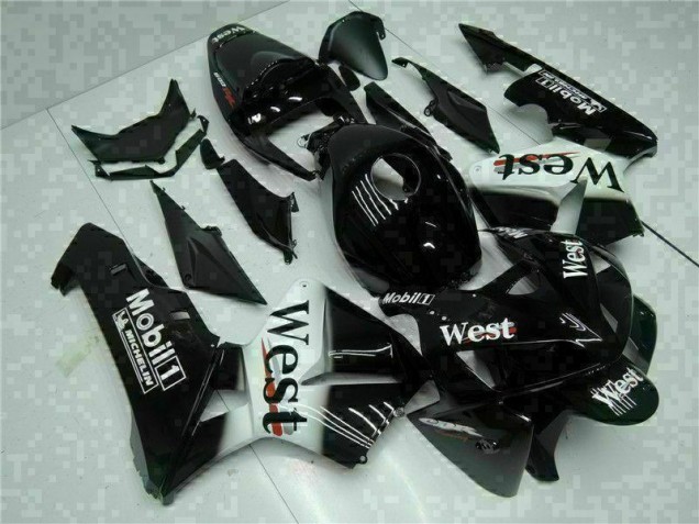 Schwarz West 05-06 Honda CBR600RR Motorrad Verkleidung Schwarz West 05-06 Honda CBR600RR Motorrad Verkleidung