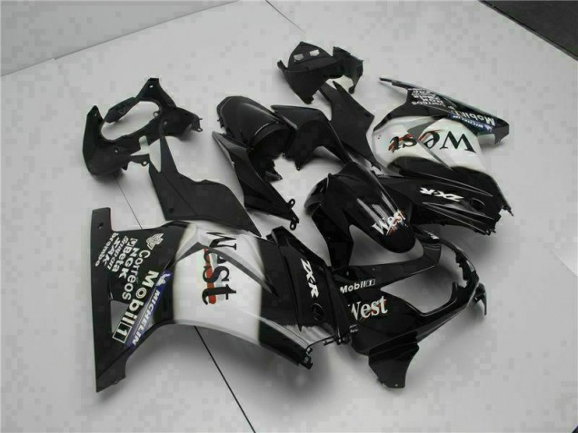 Schwarz West 08-12 Kawasaki EX250 Motorrad Verkleidung Schwarz West 08-12 Kawasaki EX250 Motorrad Verkleidung