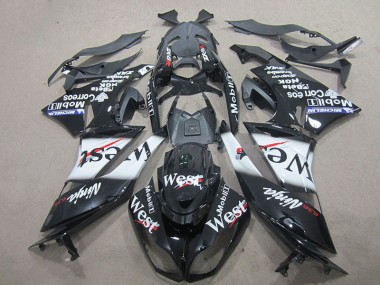 Schwarz West 09-12 Kawasaki ZX6R Motorrad Verkleidung