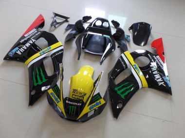 Schwarz gelbes Monster 98-02 Yamaha YZF R6 Motorrad Verkleidung