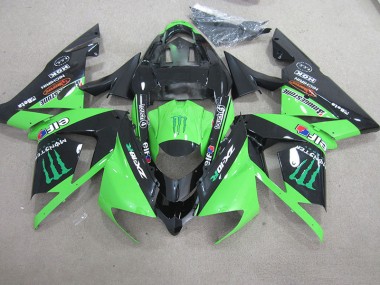 Schwarz grünes Monster 03-05 Kawasaki ZX10R Motorrad Verkleidung
