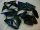 Schwarz mit Blaur Flamme 00-02 Kawasaki ZX6R Motorrad Verkleidung Schwarz mit Blaur Flamme 00-02 Kawasaki ZX6R Motorrad Verkleidung