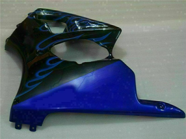 Schwarz mit Blaur Flamme 00-02 Kawasaki ZX6R Motorrad Verkleidung Schwarz mit Blaur Flamme 00-02 Kawasaki ZX6R Motorrad Verkleidung