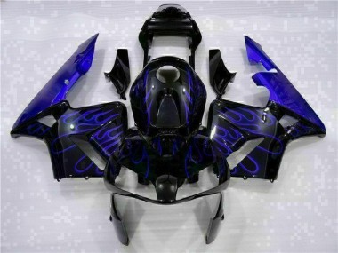 Schwarz mit Blaur Flamme 03-04 Honda CBR600RR Motorrad Verkleidung