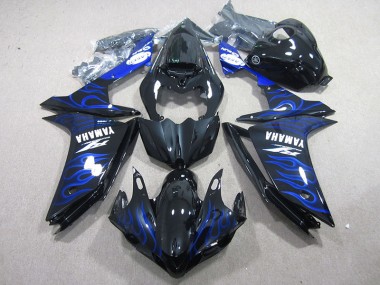 Schwarz mit Blaur Flamme 07-08 Yamaha YZF R1 Motorrad Verkleidung