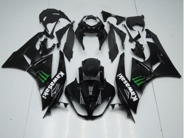 Schwarz mit Monster 09-12 Kawasaki ZX6R Motorrad Verkleidung