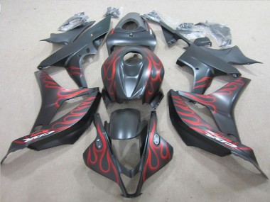 Schwarz mit roter Flamme 07-08 Honda CBR600RR Motorrad Verkleidung