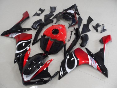 Schwarz rot glänzend 07-08 Yamaha YZF R1 Motorrad Verkleidung