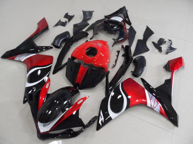 Schwarz rot glänzend 07-08 Yamaha YZF R1 Motorrad Verkleidung Schwarz rot glänzend 07-08 Yamaha YZF R1 Motorrad Verkleidung