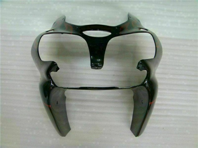 Schwarz rote Flamme 00-02 Kawasaki ZX6R Motorrad Verkleidung Schwarz rote Flamme 00-02 Kawasaki ZX6R Motorrad Verkleidung